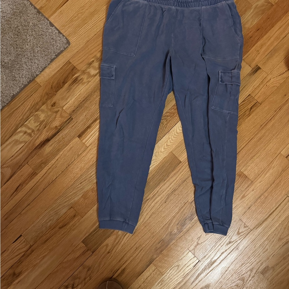 Old Navy Blue Cargo Pants with Elastic Waistband and Cuffs